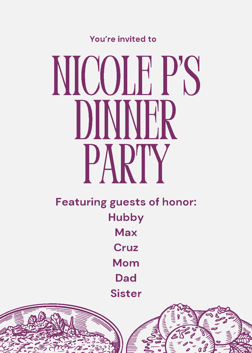 Nicole P's dinner party guest list